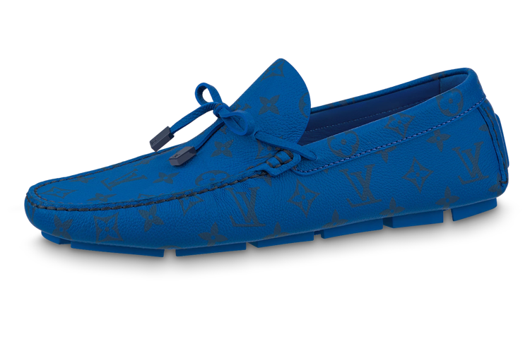 LOUIS VUITTON Driver Moccasin Shoes 'Blue Monogram'