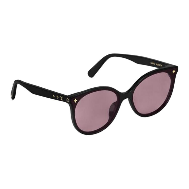LOUIS VUITTON Oval Sunglasses Women's Black