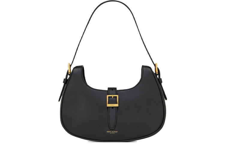 SAINT LAURENT Calfskin Hobo Bag, Shoulder Bag, Handbag, Shoulder Bag Women's Black