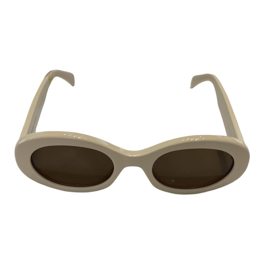 CELINE Subject To Official Website Oval Sunglasses Women's White