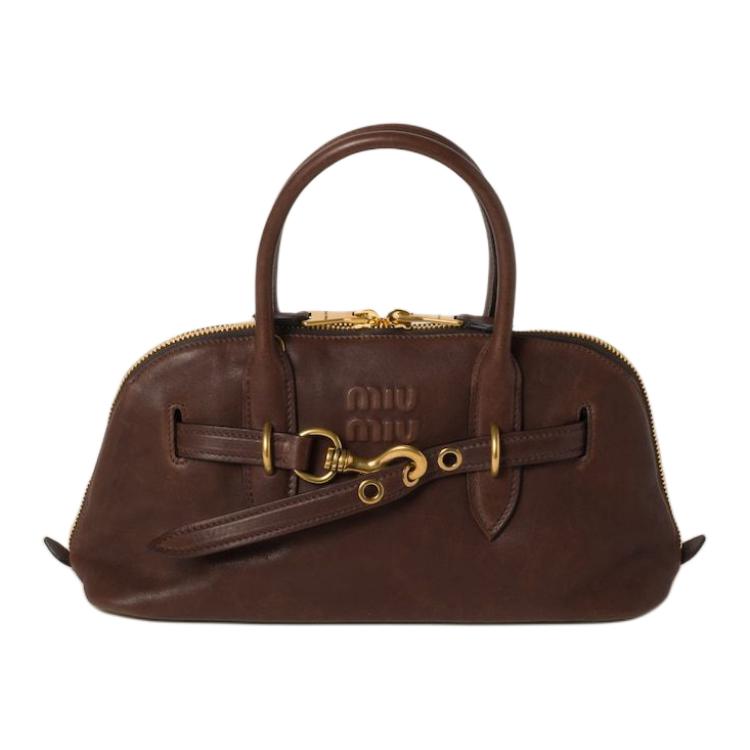 MIU MIU Nappa Leather Shoulder Bag Crossbody Bag Handbag Women's Briarwood
