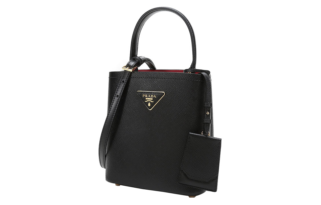 PRADA Saffiano Leather Material Handbag Crossbody Bag Regular Women's Black