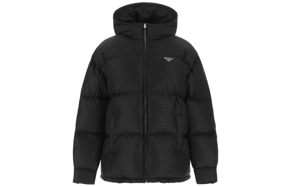 PRADA Zip Up Padded Jacket Black