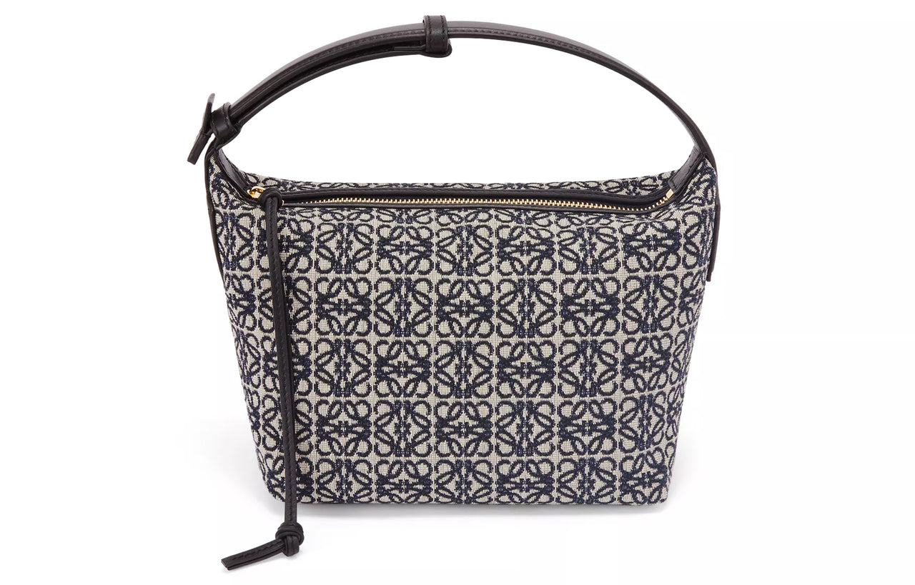 LOEWE Cubi Bag Small Anagram Jacquard Navy/Black
