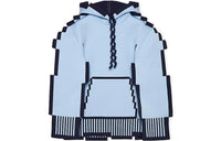 LOEWE Pixellated Hoodie In Technical Knit Light Blue