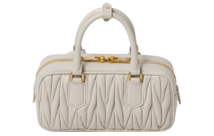 MIU MIU Arcadie Series Soft Sheep Leather Shoulder Bag, Crossbody Bag, Handbag Women's White