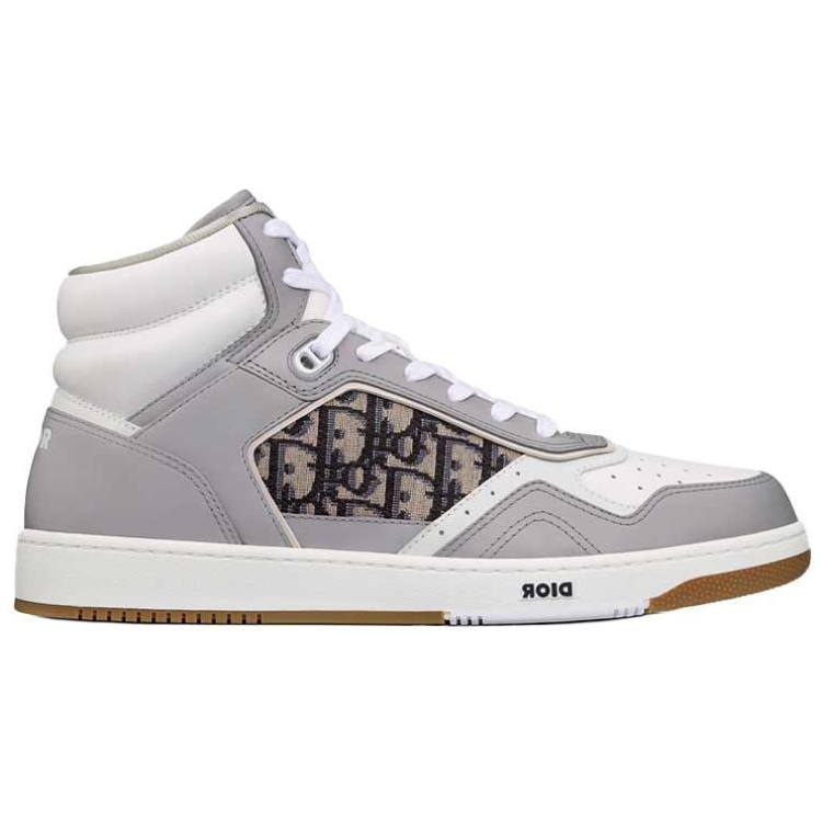 DIOR B27 High Top Gray White Beige Black DIOR Oblique Jacquard