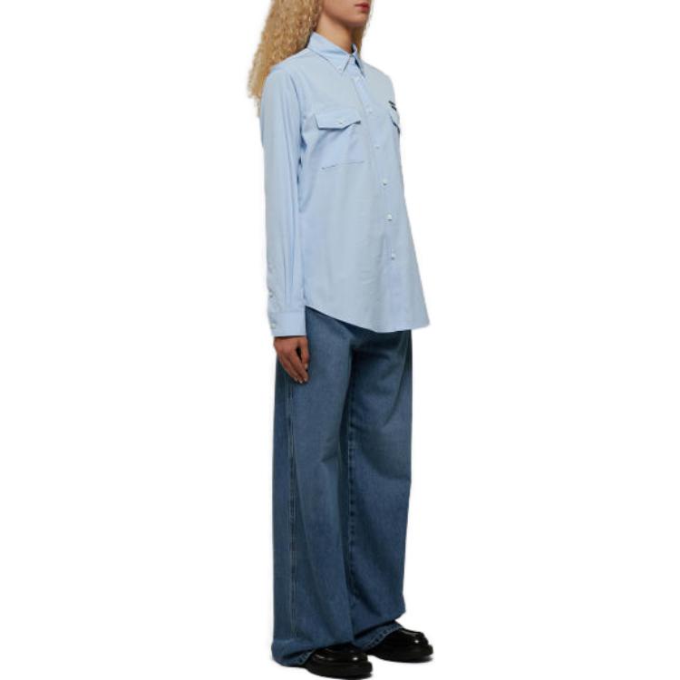 MIU MIU Logo embroidered Flap pocket Shirt