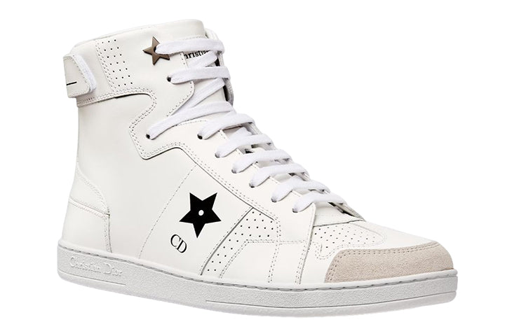 DIOR Star Platform Shoes High Top Stylish Skateboarding Shoes Women's White
