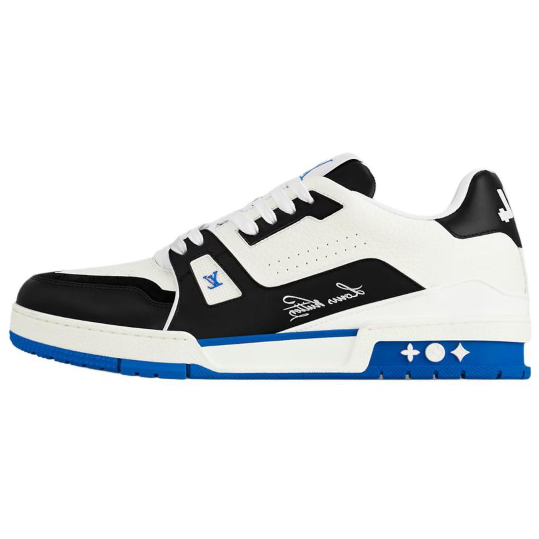 LOUIS VUITTON Trainer Low Top Skateboard Shoes Men's Blue Black
