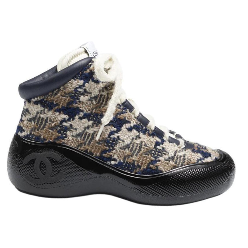 CHANEL NEIGE Ski Series High Top Casual Shoes Women's Marine Blue