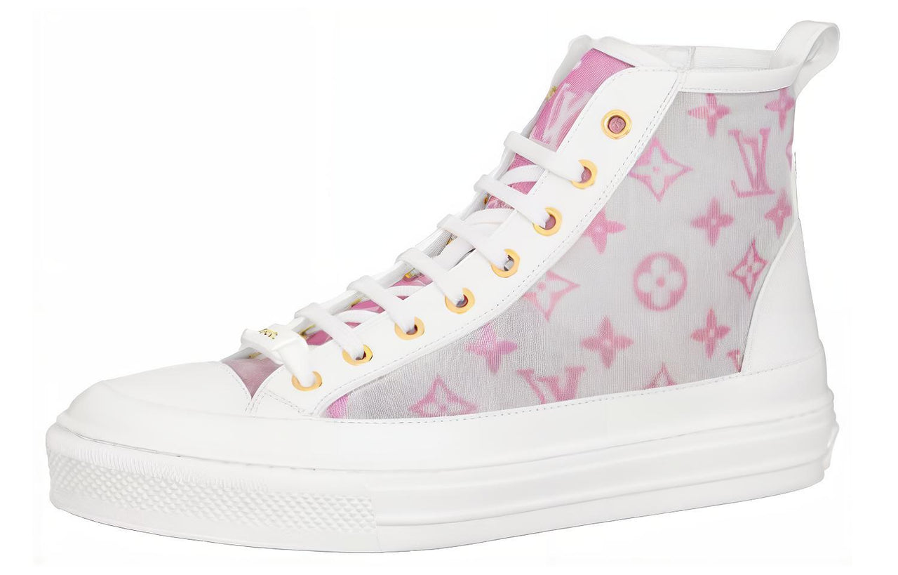 LOUIS VUITTON Stellar Ankle Sneakers 'Grey Pink White' Women's