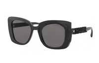 CHANEL Plastic Irregular Shape Sunglasses Women's Black