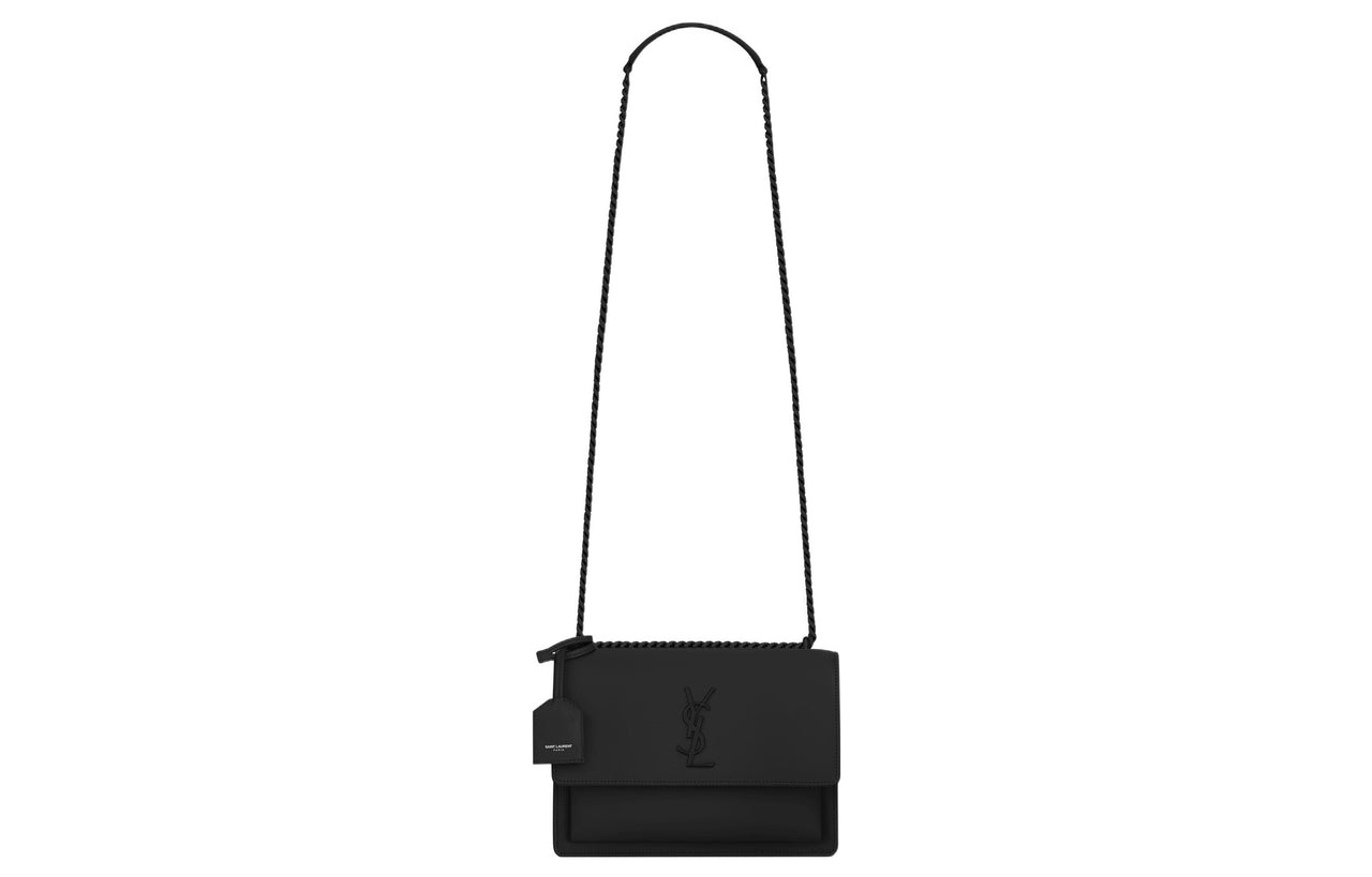 SAINT LAURENT SUNSET Cow Leather Sunset Bag, Crossbody Bag, Shoulder Bag Women's Black