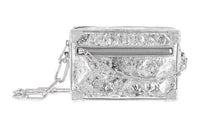 LOUIS VUITTON SOFT TRUNK Cow Leather Box Bag Shoulder Bag Crossbody Bag Mini Men's Silver