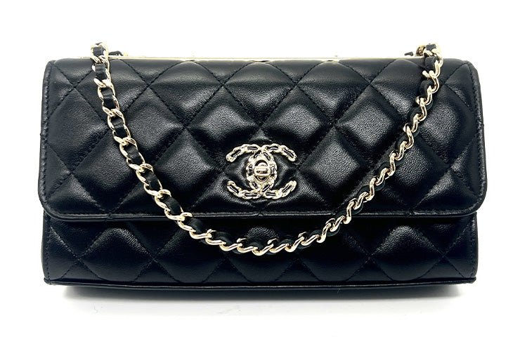 CHANEL Trendy Cc Sheepskin Shoulder Bag, Crossbody Bag Women's Black