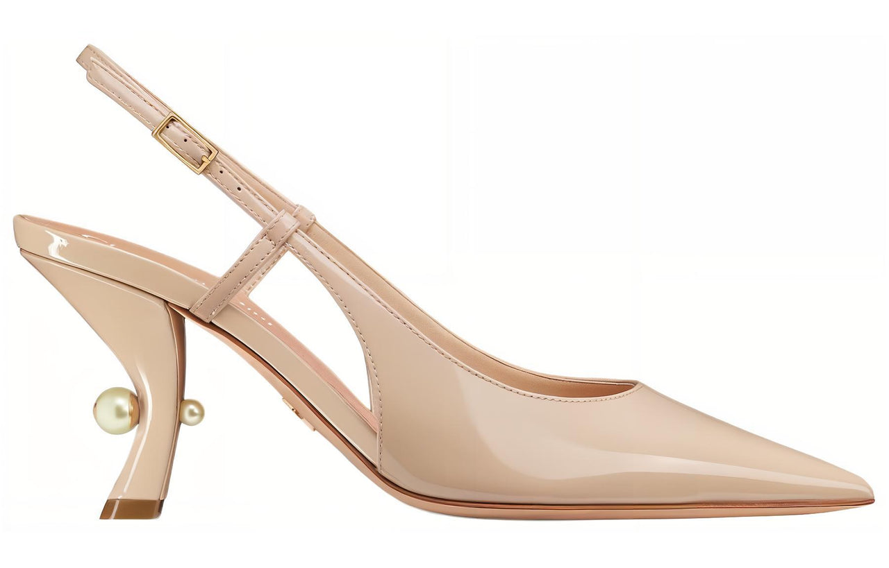 DIOR Tribales Slim Heel High Heels 8cm Women's Light Pink