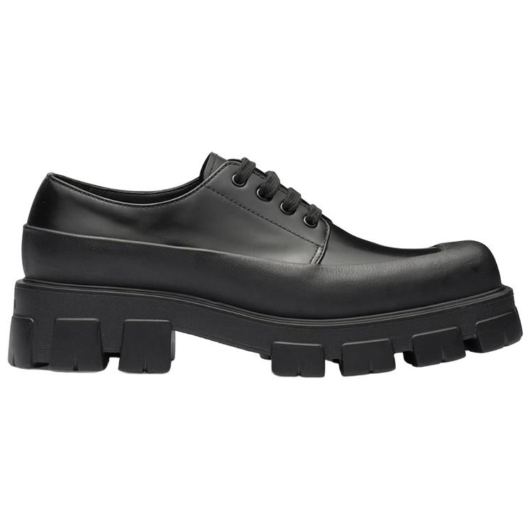 PRADA Monolith Brushed Leather Lace-up 'Black'