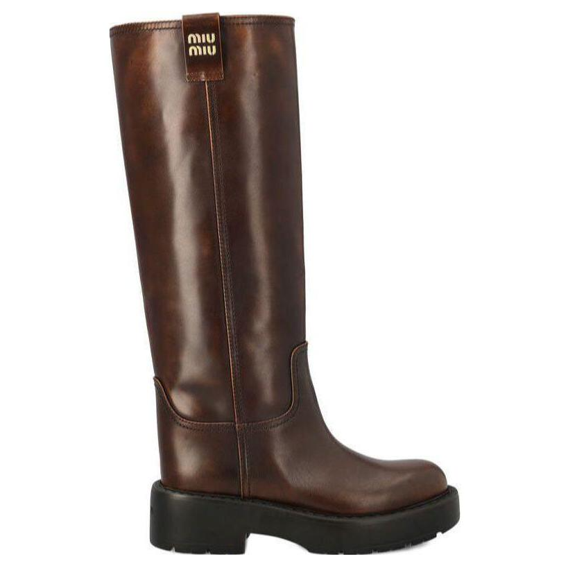 MIU MIU Knee-high Boots Women's Brown