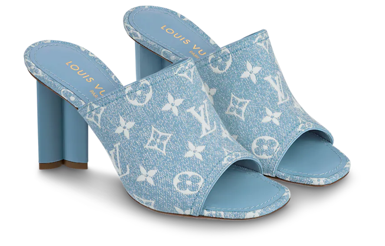 LOUIS VUITTON Silhouette Slide Slippers Women's Blue