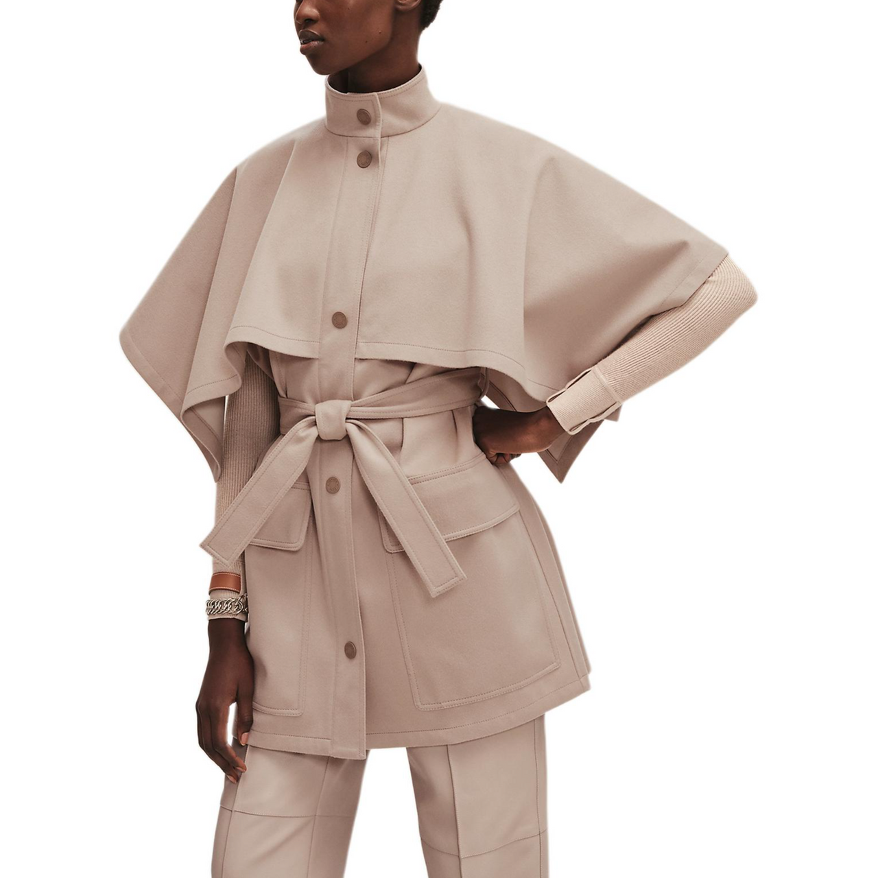 HERMES Coats Women's Khaki