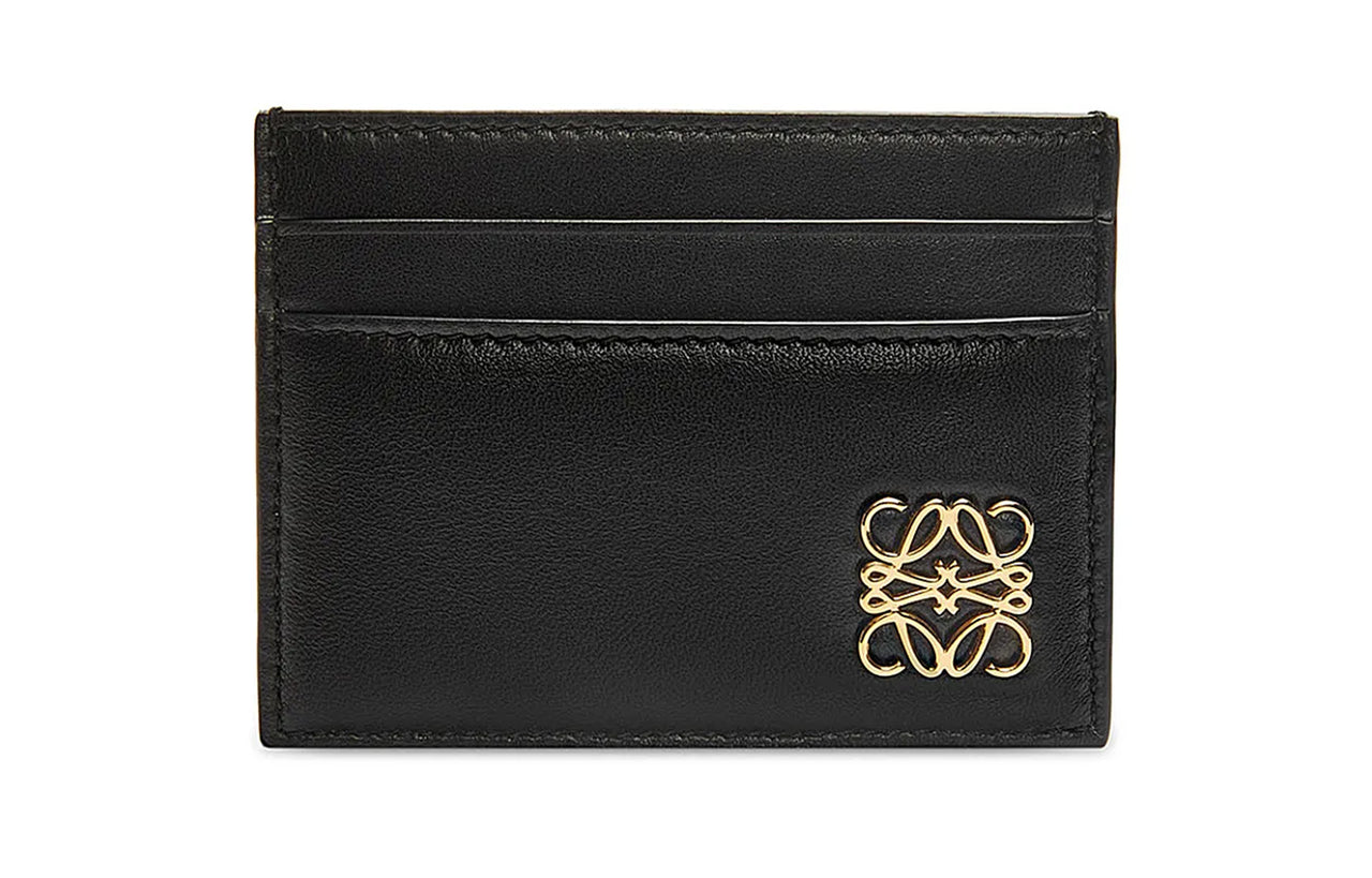 LOEWE Anagram Shiny Nappa Cow Leather Card Holder Women's Black