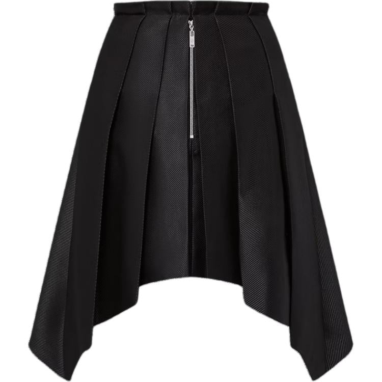 LOUIS VUITTON Asymmetrical Box Pleat Twill Skirt