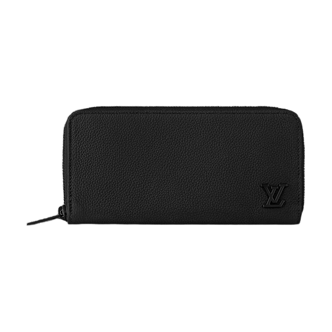 LOUIS VUITTON Zippy Cow Leather Wallet Men's Black
