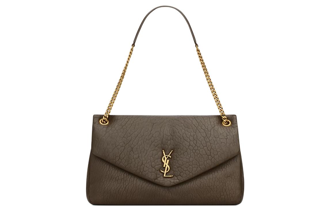 SAINT LAURENT Lambskin Envelope Bag Handbag Women's Light Musk
