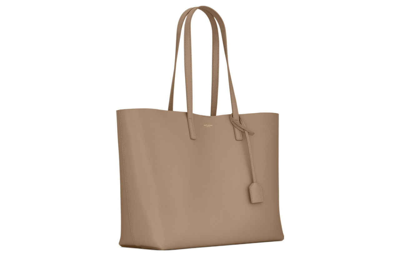 SAINT LAURENT Cow Leather Tote Bag, Shopping Bag, Handbag Regular Women's Taupe