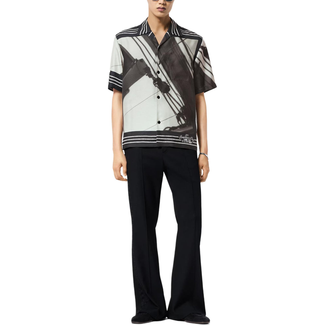 LOUIS VUITTON Printed Short-Sleeved Silk Shirt