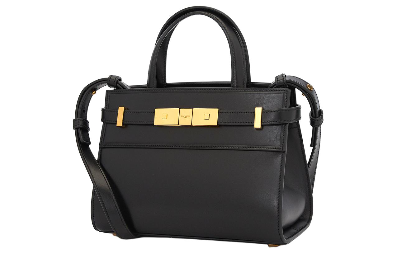 SAINT LAURENT Cow Leather Shoulder Bag Crossbody Bag Handbag Women's Black