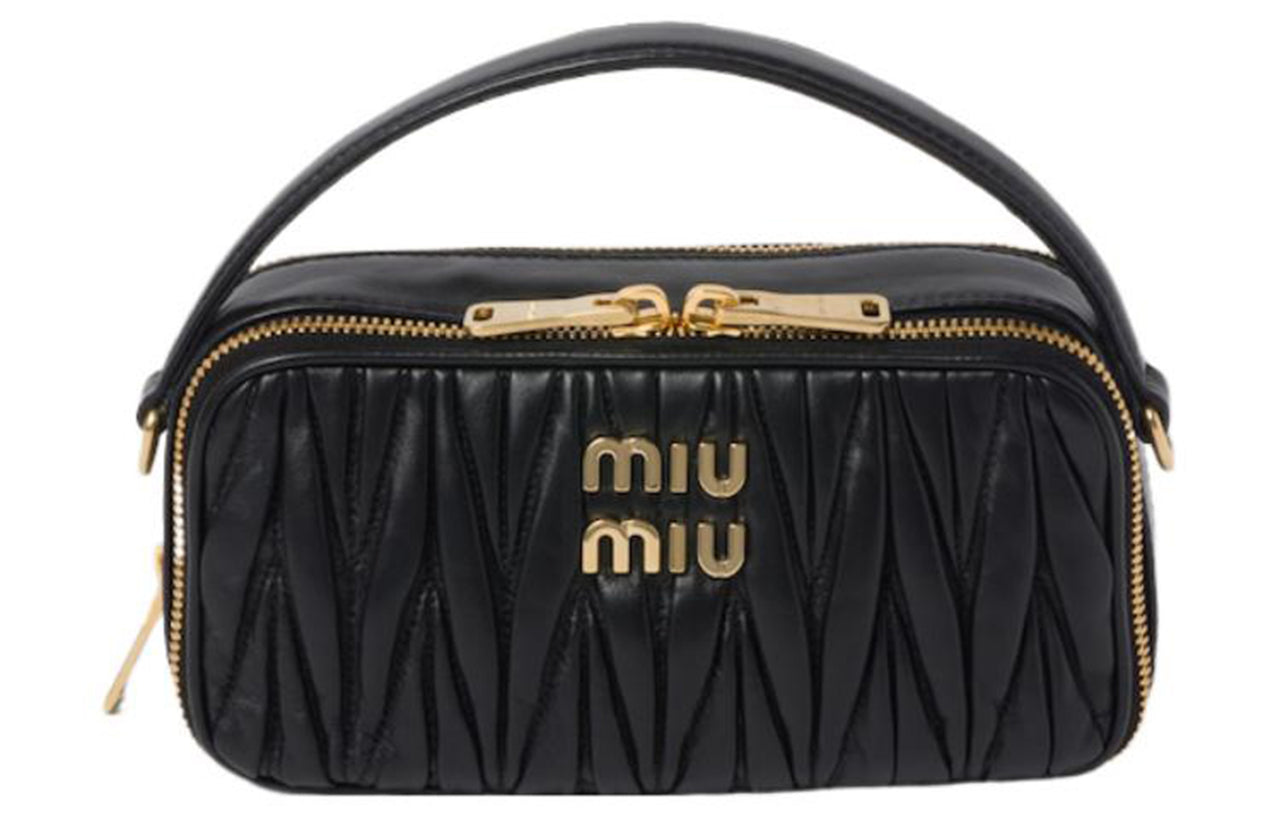 MIU MIU Matelassé Nappa Leather Crossbody Bag, Shoulder Bag, Handbag Women's Black
