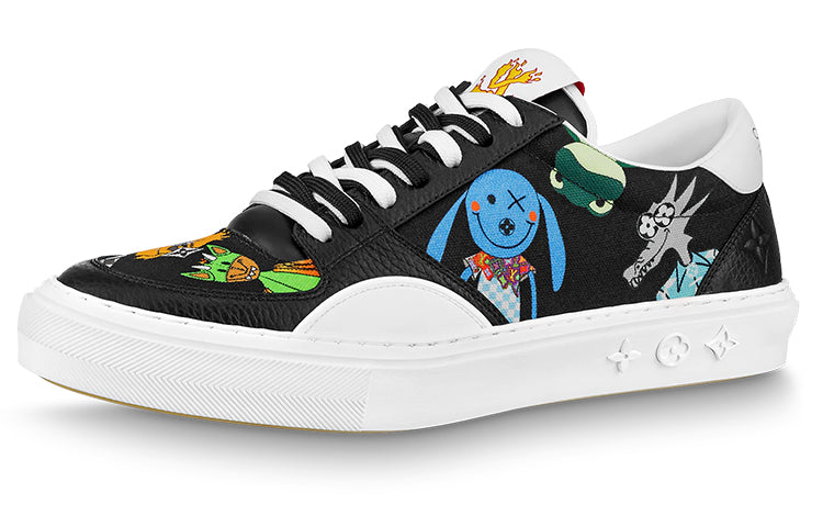LOUIS VUITTON Ollie Low Top Stylish Skateboarding Shoes Men's Black And White Print