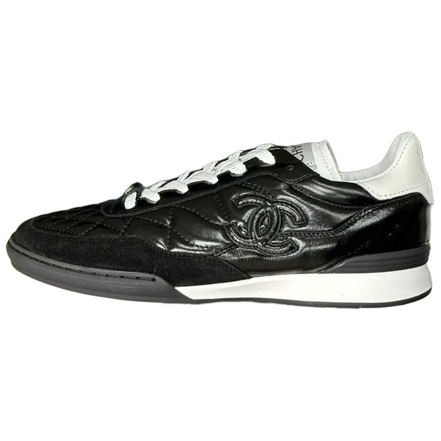 CHANEL 25S German Army Trainers Low Top Casual Shoes Women's Black