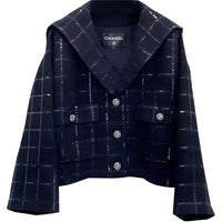 CHANEL Jackets Coats Women's Blue