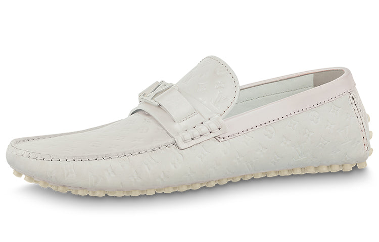 LOUIS VUITTON Hockenheim Moccasin Shoes 'White Minimonogram'