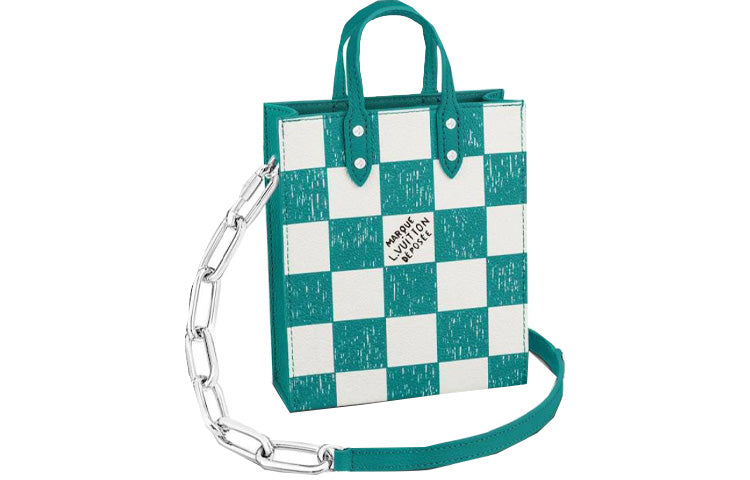 LOUIS VUITTON Sac Plat Xs Graphite Teal Blue