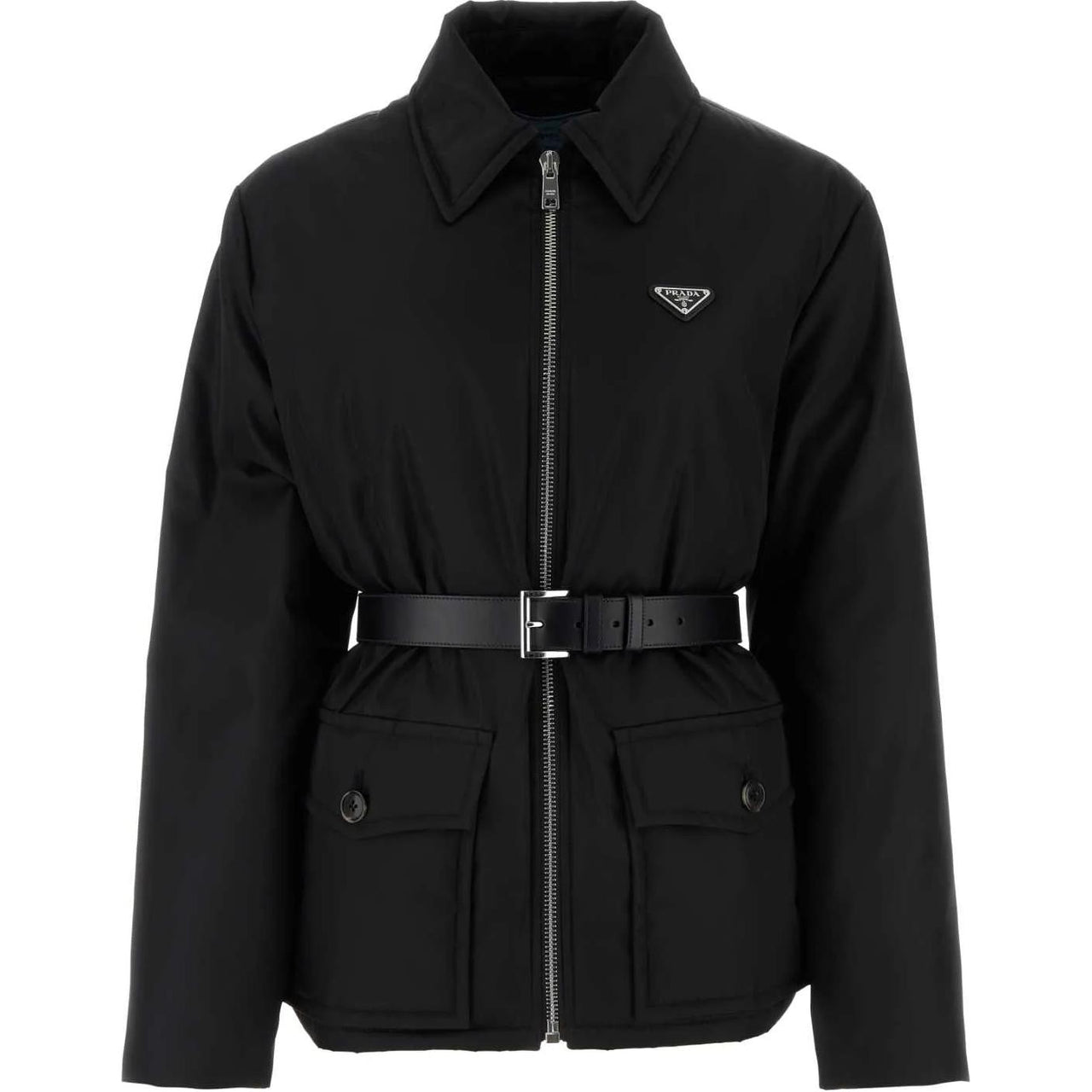 PRADA Logo Plaque Belt Detailed Jacket