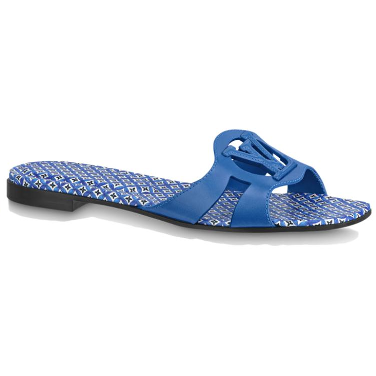LOUIS VUITTON Isola Abrasion Resistant Slide Slippers Women's Blue