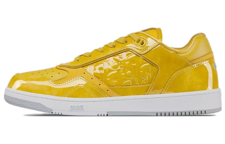 DIOR B27 Low Top Skateboard Shoes Men's Yellow White