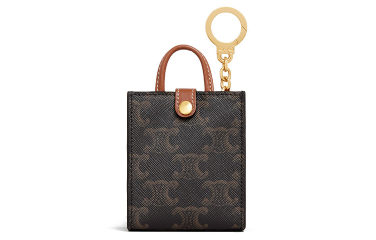 CELINE Canvas Cow Leather Canvas Bag Tote Tote Bag Shopping Bag Pendant Bag Handbag Extra Mini Unisex Tawny