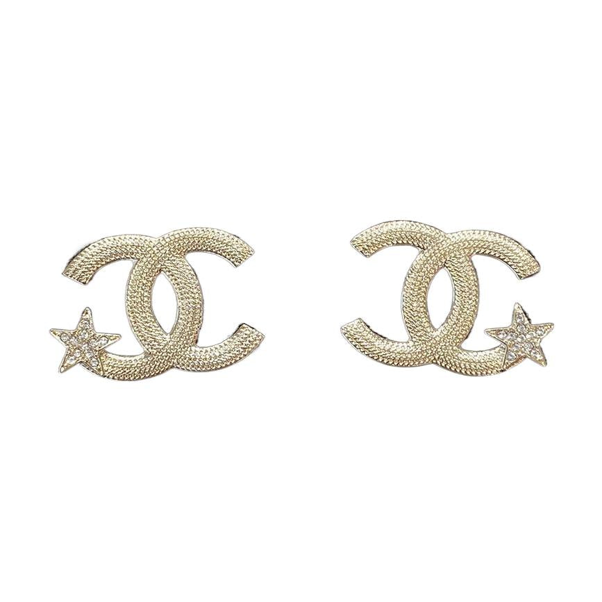 CHANEL Gold-Plated Stud Earrings Women's Gold