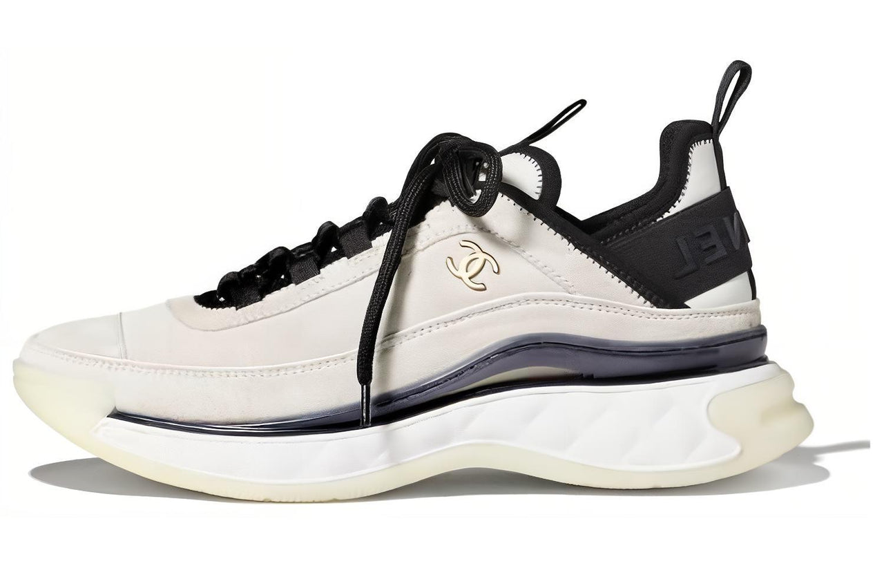 CHANEL Round Toe Mid‑Top Sneakers White Women's