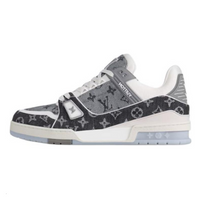 LOUIS VUITTON Trainer Low-Top Skateboard Shoes Unisex Black White