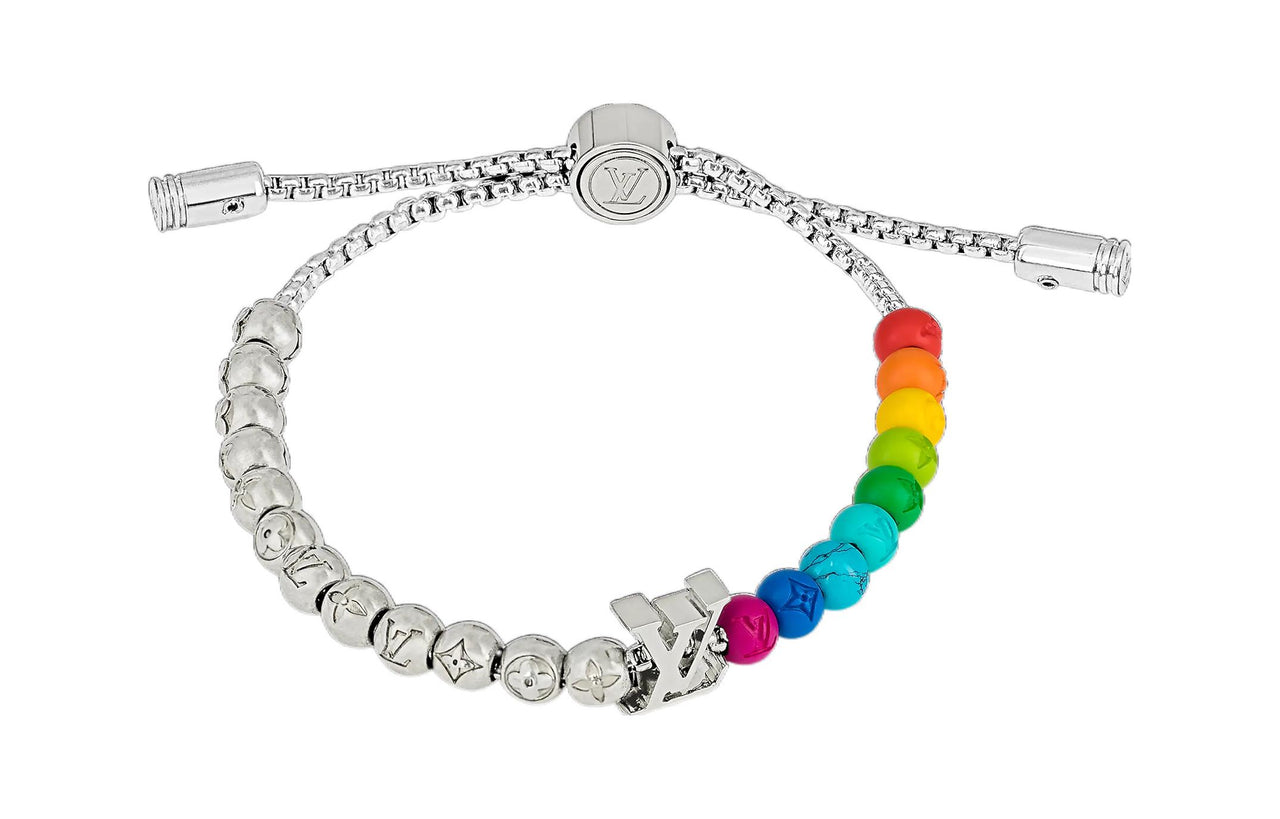 LOUIS VUITTON Beads Bracelet Men's Silver