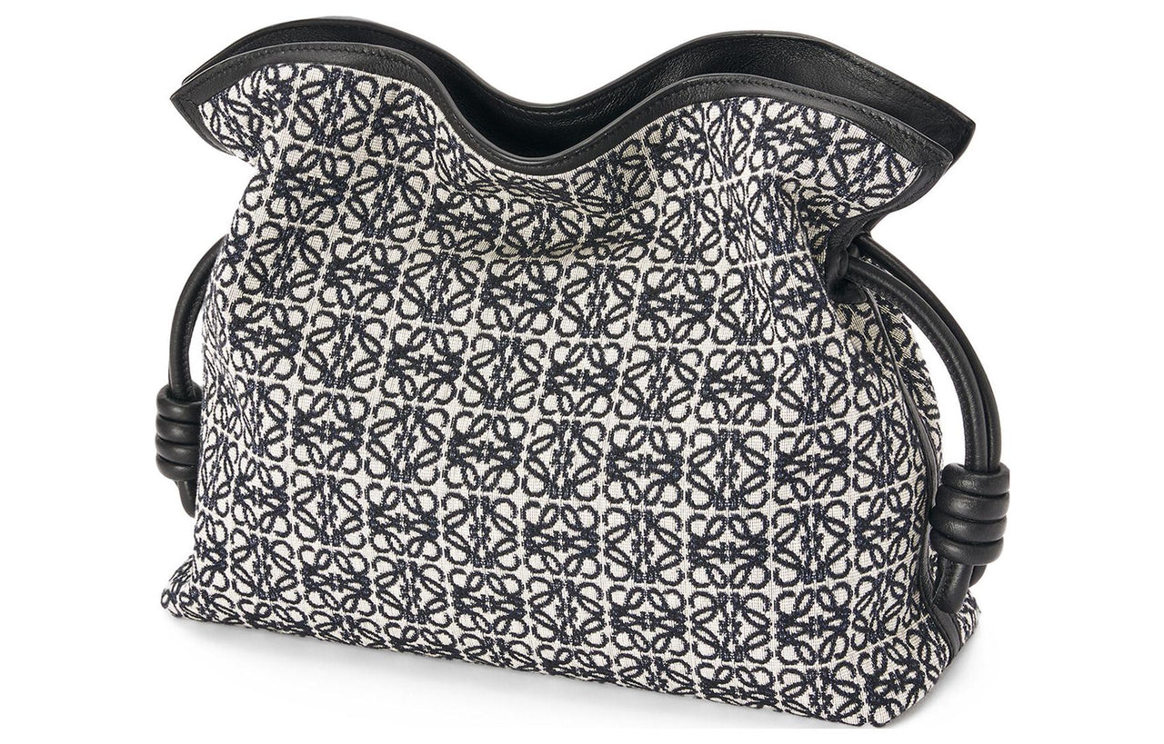 LOEWE Calfskin Panel Jacquard Fabric Clutch, Crossbody Bag, Shoulder Bag Women's