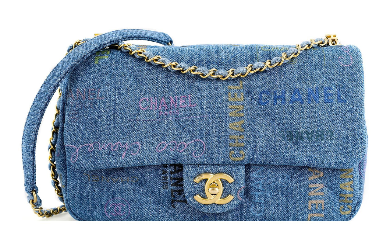 CHANEL Classic Flap CF Denim Mouth Cover Bag Crossbody Bag Regular Women's Blue