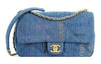 CHANEL Classic Flap CF Denim Mouth Cover Bag Crossbody Bag Regular Women's Blue