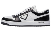 PRADA Downtown Leather Sneakers 'White Black ' Women's